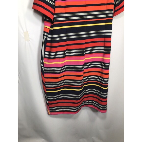 Cato Womens Black Orange Striped Short Sleeve Dress V-Neck Size 22w - Picture 7 of 8